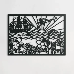 Schneller Versand Holzbild für die Wand UNTERWASSERWELT