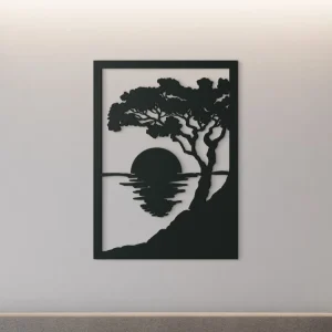 Heißes Angebot Holzbild SONNENUNTERGANG AM MEER