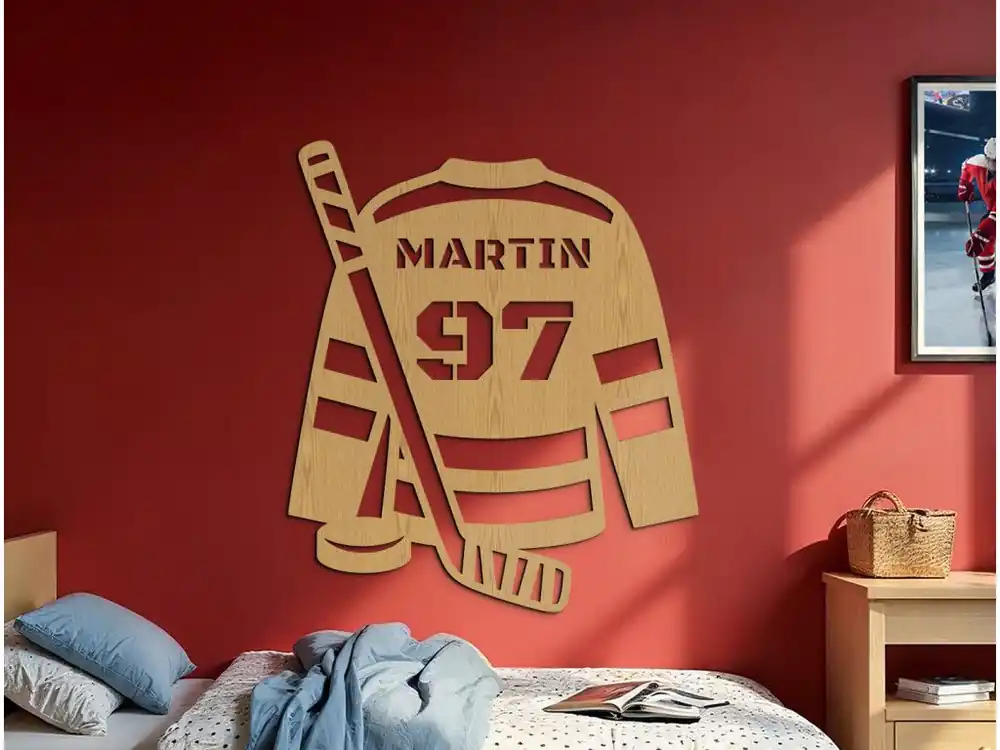 Holzdekoration Eishockeytrikot - nach Maß Bestseller