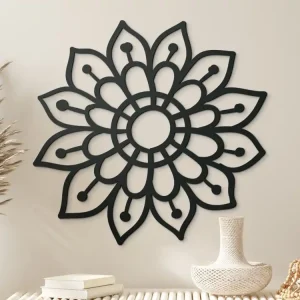 Top-Angebot Holzmandala für die Wand BLUME