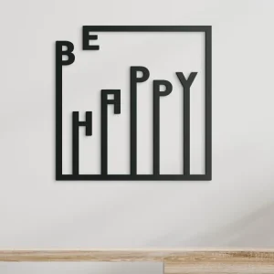 Holzsticker Be happy Neue Ware