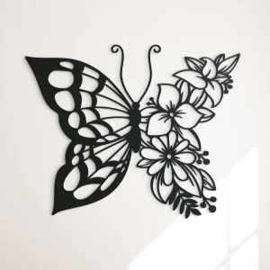 Jetzt Kaufen Holzsticker BLUMENSCHMETTERLING