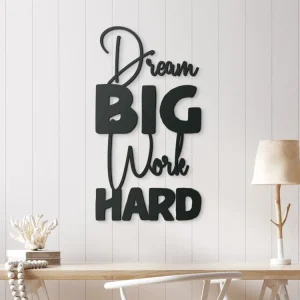 Gratis Versand Holzsticker DREAM BIG WORK HARD