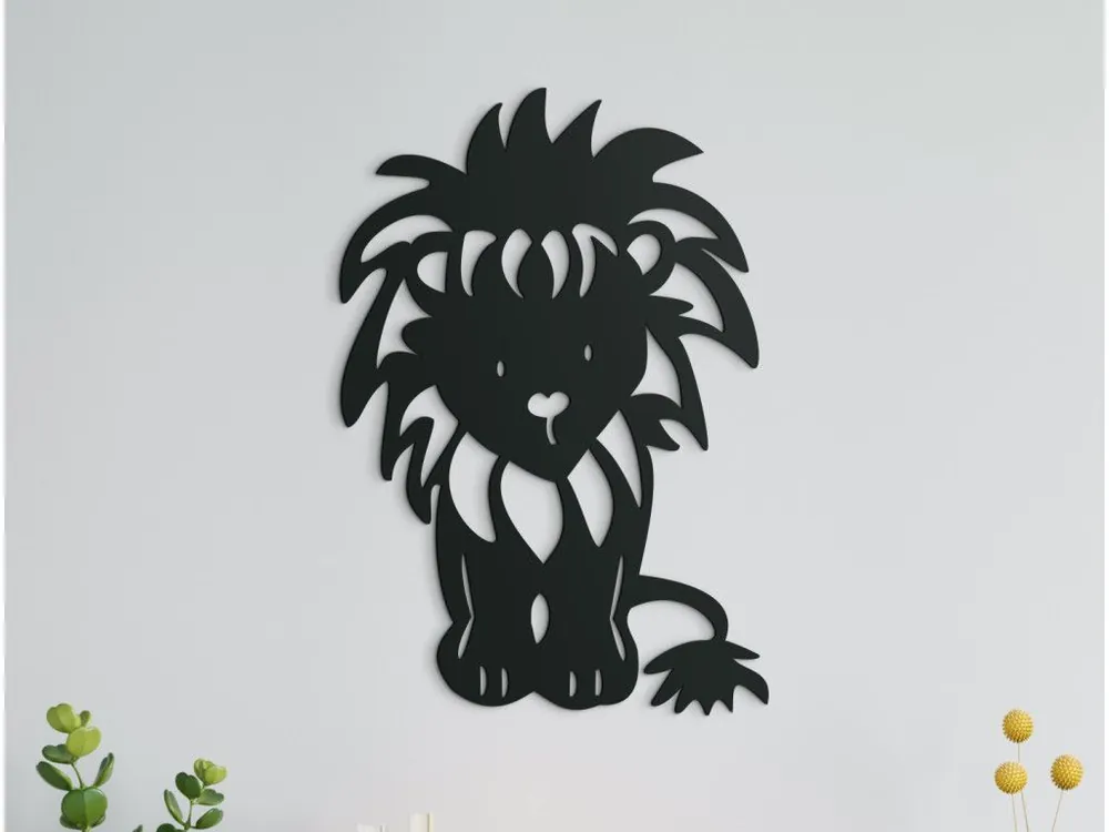 Holzsticker für die Wand KLEINER LÖWE Sale