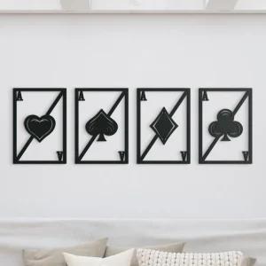 Holzsticker für die Wand POKERKARTEN Ausverkauf