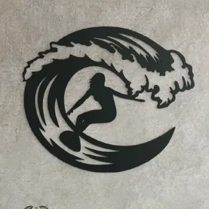 Sichere Zahlung Holzsticker für die Wand SURFERIN