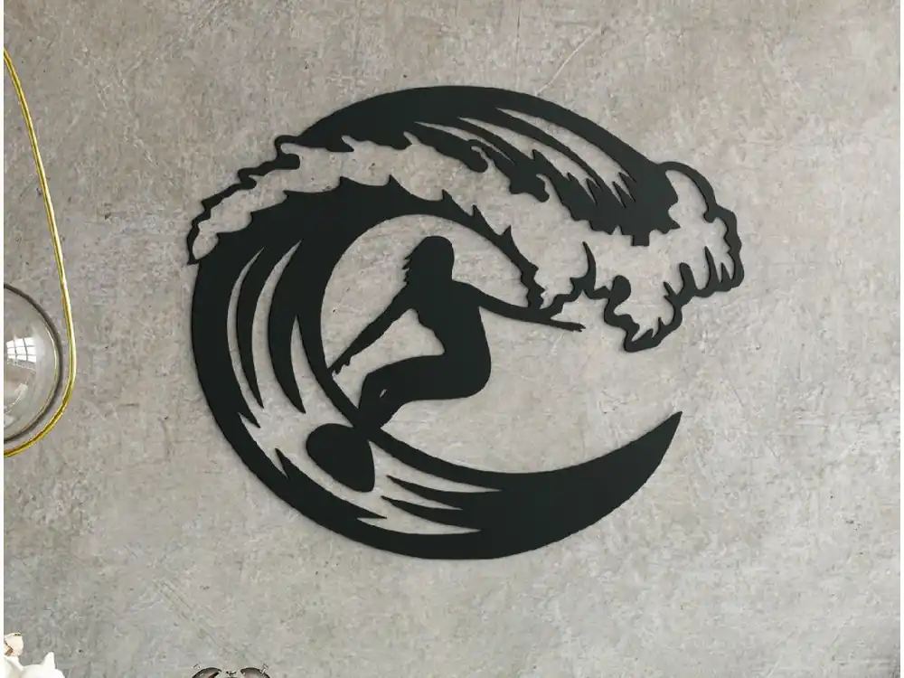Sichere Zahlung Holzsticker für die Wand SURFERIN