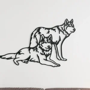 Direktkauf Holzsticker für die Wand WOLFSPAAR