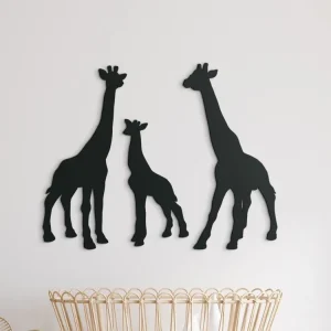 Holzsticker fürs Kinderzimmer GIRAFFENFAMILIE Schneller Versand