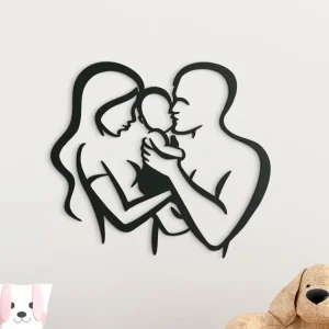 Günstig Holzsticker fürs Kinderzimmer GLÜCKLICHE FAMILIE