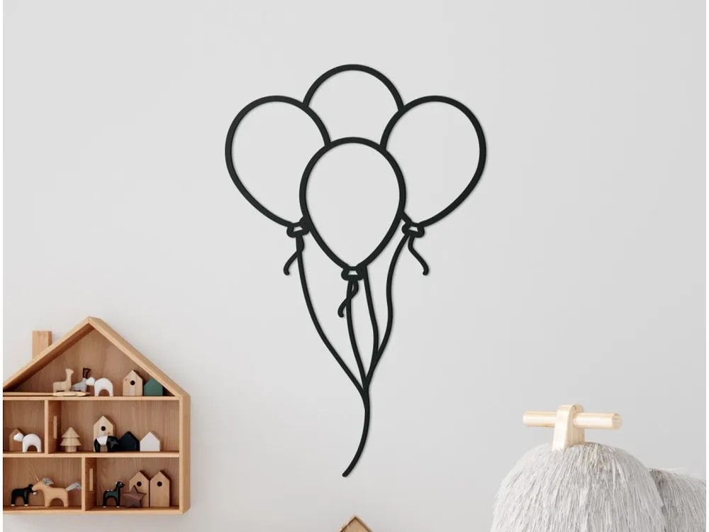 Echt Holzsticker fürs Kinderzimmer ZUSAMMENGEBUNDENE LUFTBALLONS