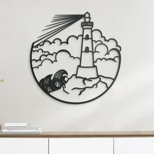 Holzsticker LEUCHTTURM AUF DEM MEER Günstig