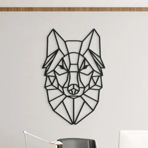 Holzsticker POLYGONALER WOLF Kostenloser Rückversand