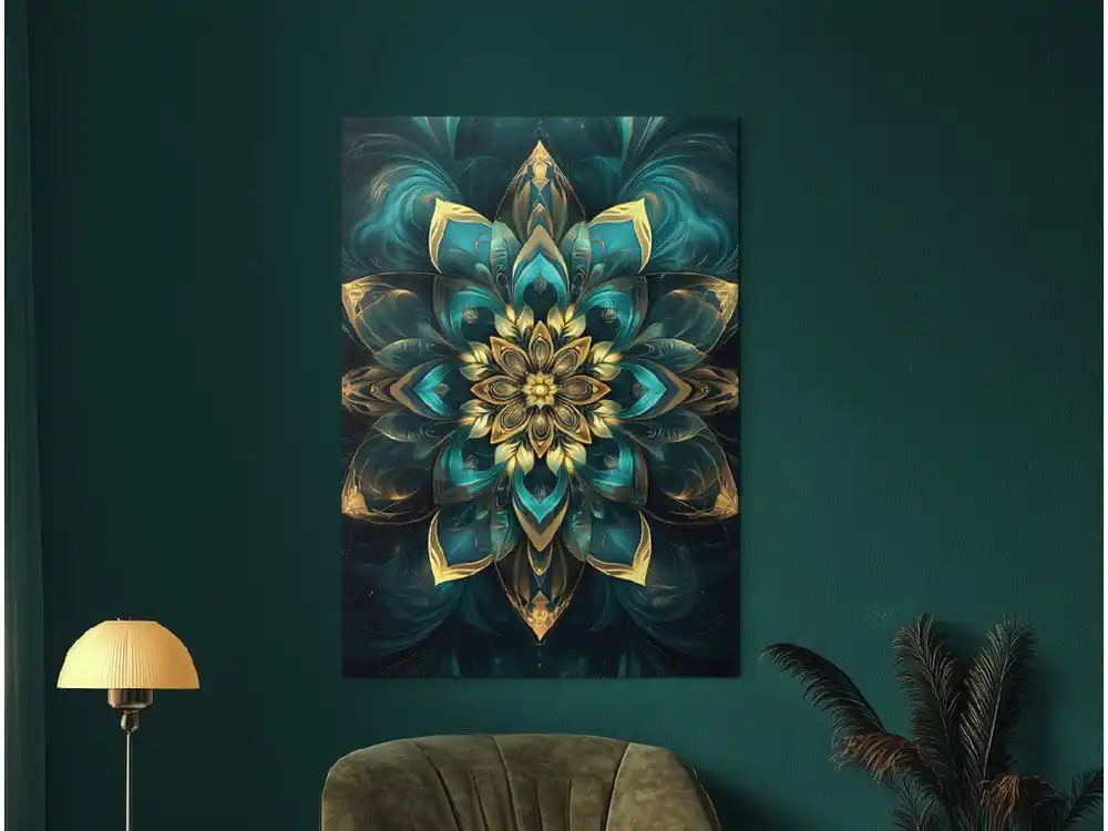 Billig Mandala für die Wand Smaragdreichtum