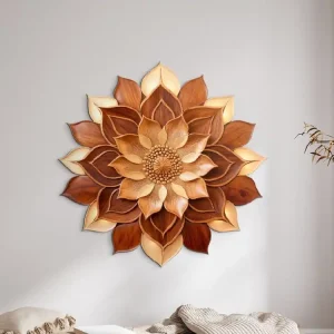 Schnäppchen Mandala-Rose in Holzoptik (UV-Druck)