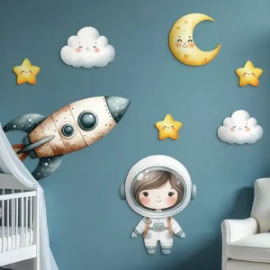 Kinderzimmerdekoration Kleine Kosmonautin Kostenloser Rückversand