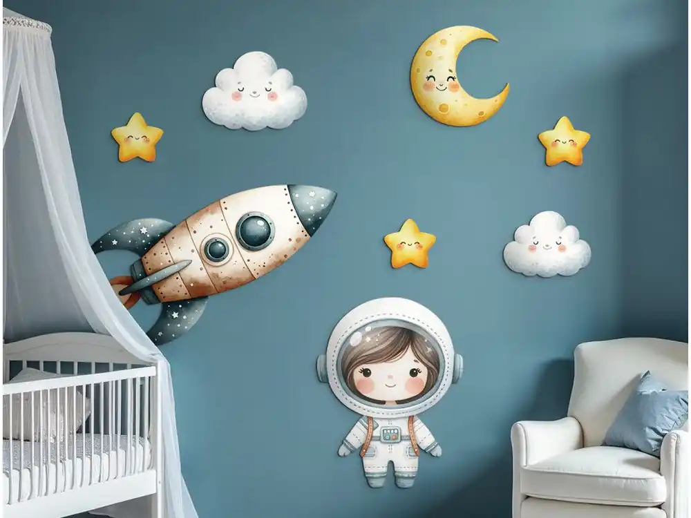 Kinderzimmerdekoration Kleine Kosmonautin Kostenloser Rückversand