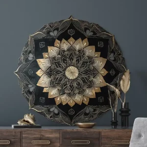 Markenware Kreisrundes Mandala Goldene Tiefe