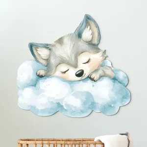Kinderdekoration Kleiner Wolf auf der Wolke Schneller Versand