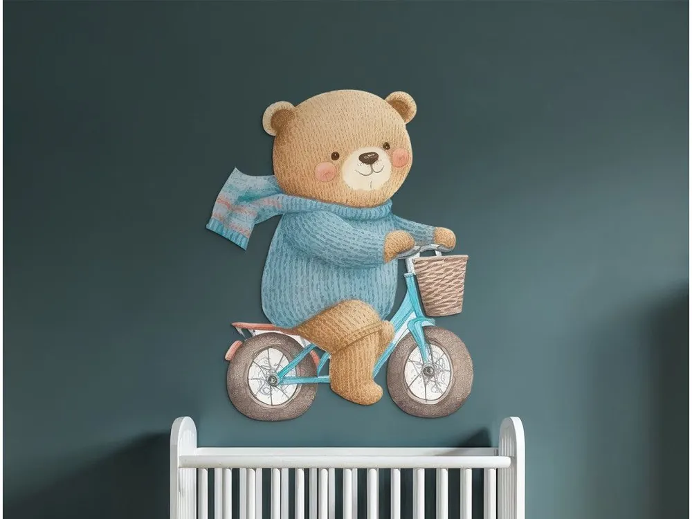 Ausverkauf Kinderdekoration Teddy auf dem Fahrrad