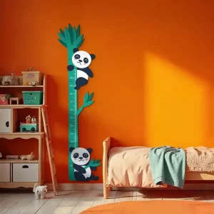 Kindermesslatte für die Wand PANDAS Günstig