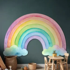 Kindersticker für die Wand Gemalter Regenbogen Top-Angebot