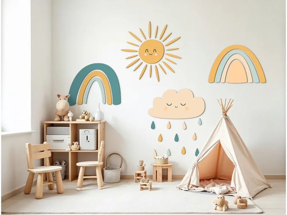 Mega-Angebot Mehrteilige Kinderdeko Regenbogentropfen