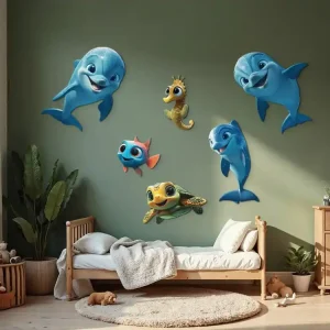 Mehrteiliger Sticker Delfin und Freunde Heißes Angebot