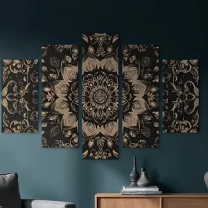 Mehrteiliges Mandala Goldener Kern Kostenfreie Lieferung