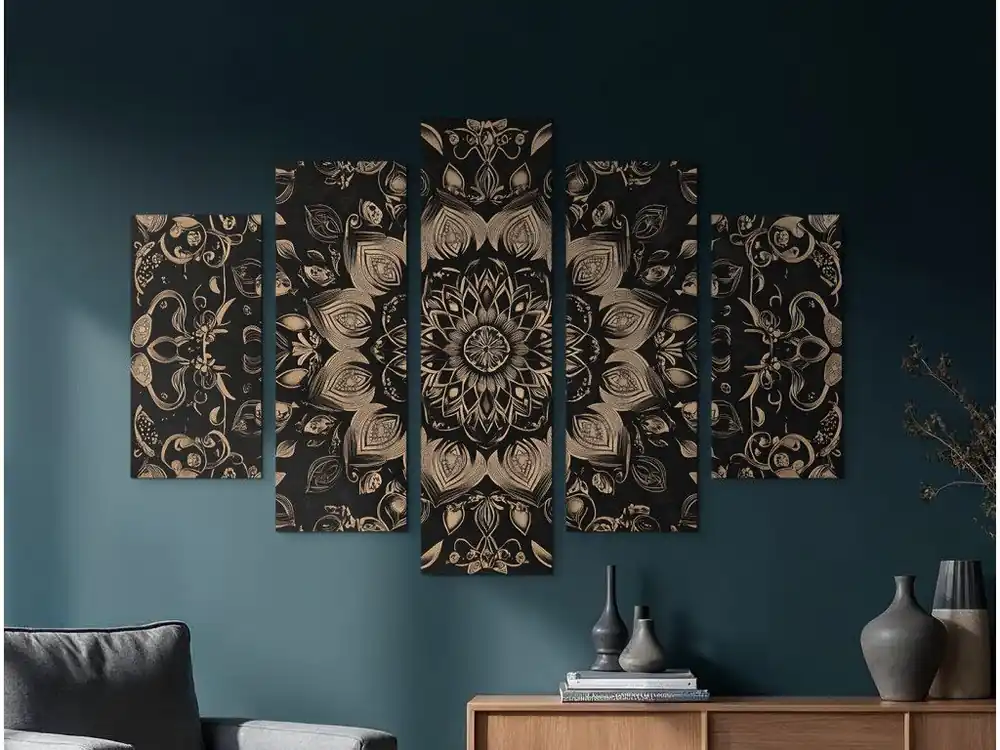 Mehrteiliges Mandala Goldener Kern Kostenfreie Lieferung