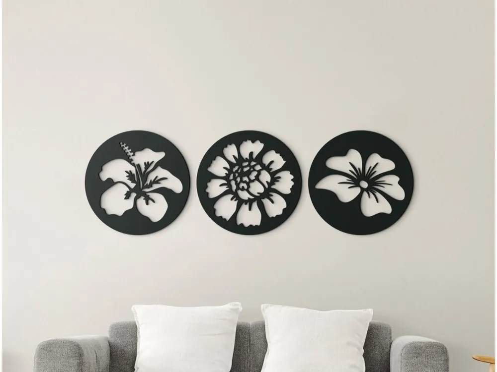 Kostenfreie Lieferung Mehrteiliges rundes Bild BLUMEN