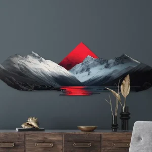 Neue Ware Minimalistisches Bild Roter Horizont