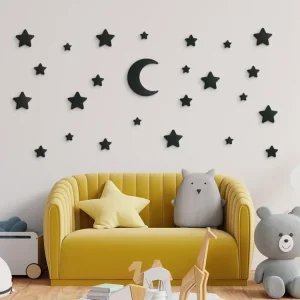 Set aus Kinderstickern für die Wand MOND UND STERNE (25 Stücl) Bestpreis