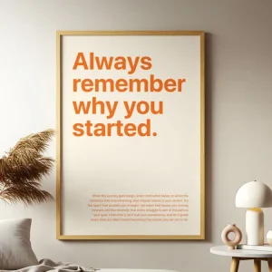 Neue Kollektion Motivationsbild - Always Remember Why You Started