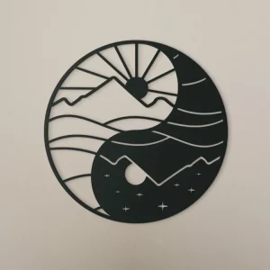 Sonderaktion Runder Holzsticker YIN UND YANG