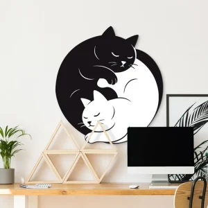 Wandbild Katzen Yin & Yang Highlight