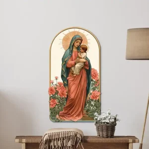 Wandbild Madonna zwischen Rosen Billig