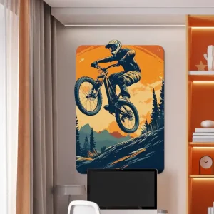 Rabatt Wandbild Auf dem Fahrrad im Gelände