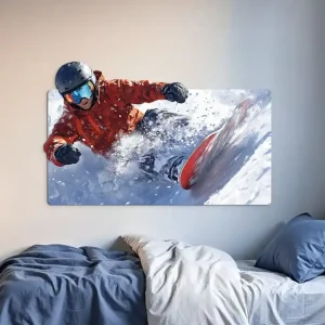 Rabatt Wandbild Fahrt eines Snowboarders