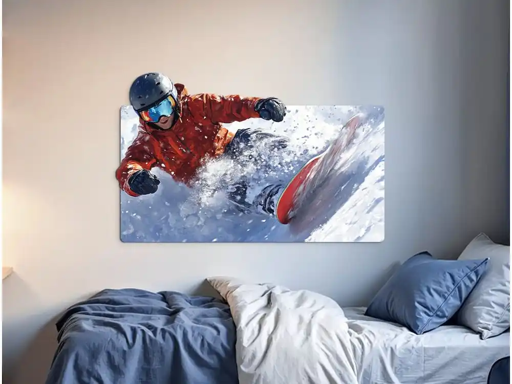 Rabatt Wandbild Fahrt eines Snowboarders