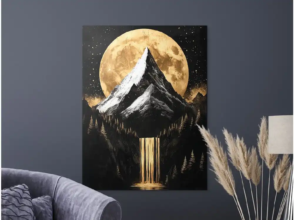 Kracherpreis Wandbild Goldener Mond hinter dem Berg