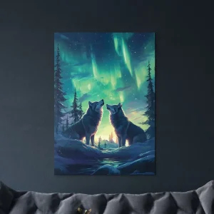 Wandbild Polares Wolfsduo Abverkauf