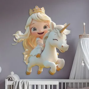 Ausverkauf Wandbild Prinzessin und Einhorn
