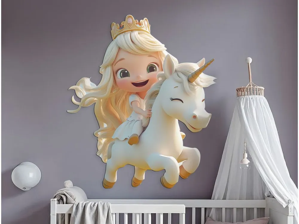 Ausverkauf Wandbild Prinzessin und Einhorn