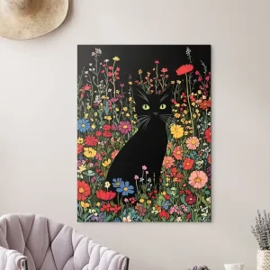 Begrenztes Angebot Wandbild Schwarze Katze
