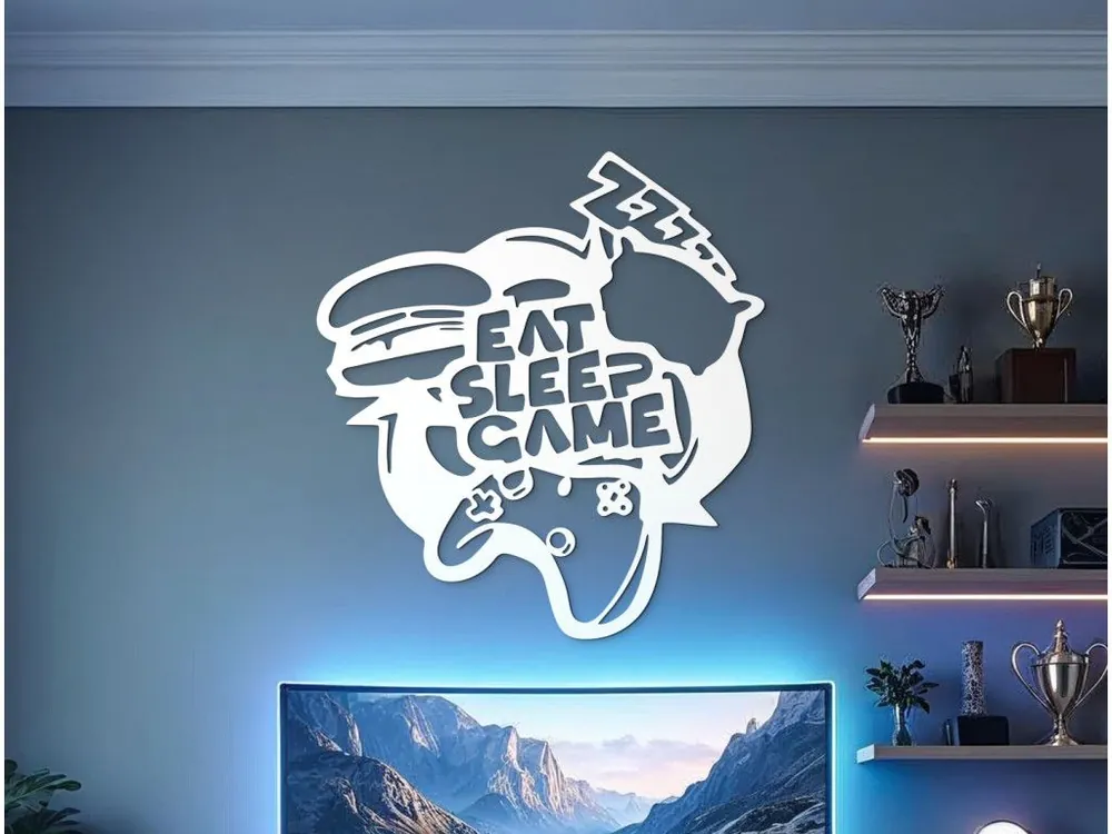 Günstig Wandsticker Eat Sleep Game