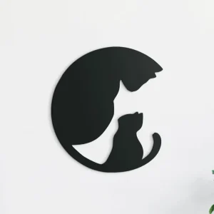 Zertifiziert Wandsticker für Kinder KATZE MIT KATZENBABY