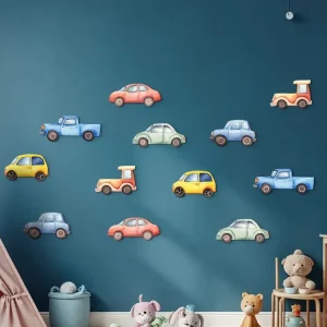 Neue Ware Wandsticker-Set BUNTE AUTOS - 12 Stück
