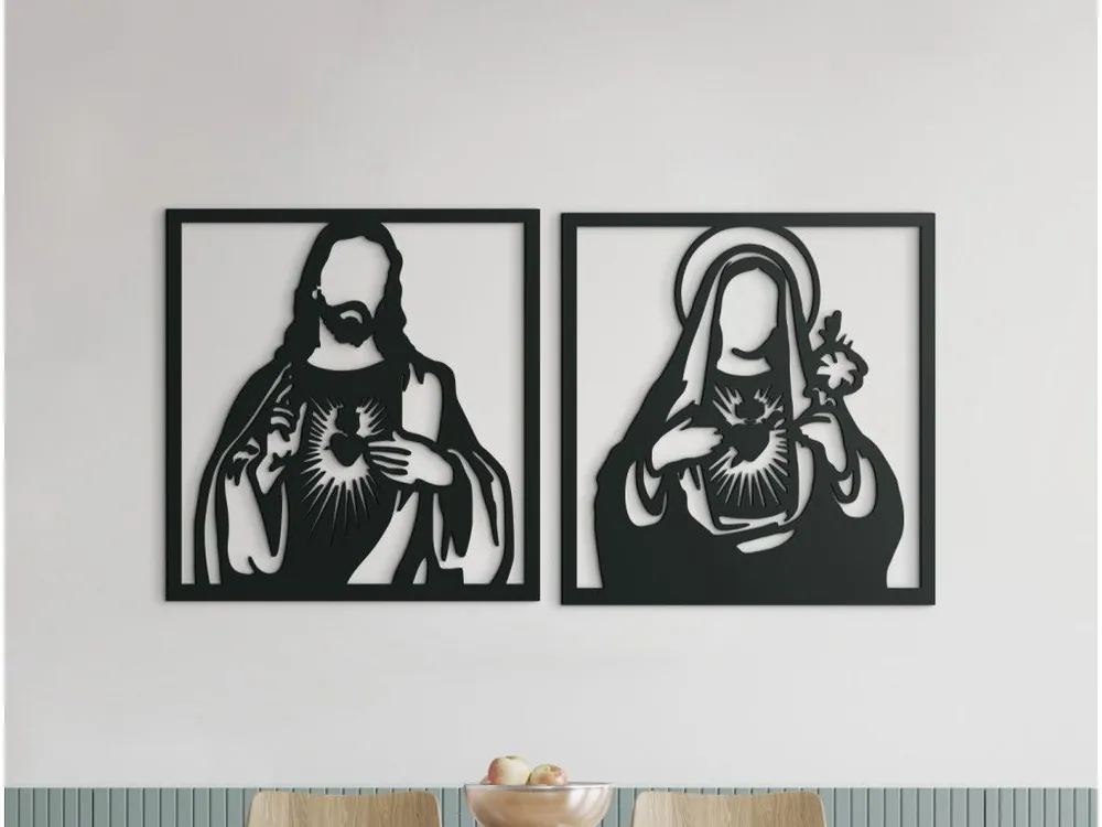 Sale Zweiteiliges Bild Herz Jesu und Herz Mariä