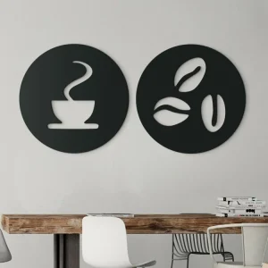 Zweiteiliges runde Bild KAFFEE UND BOHNEN Bestseller